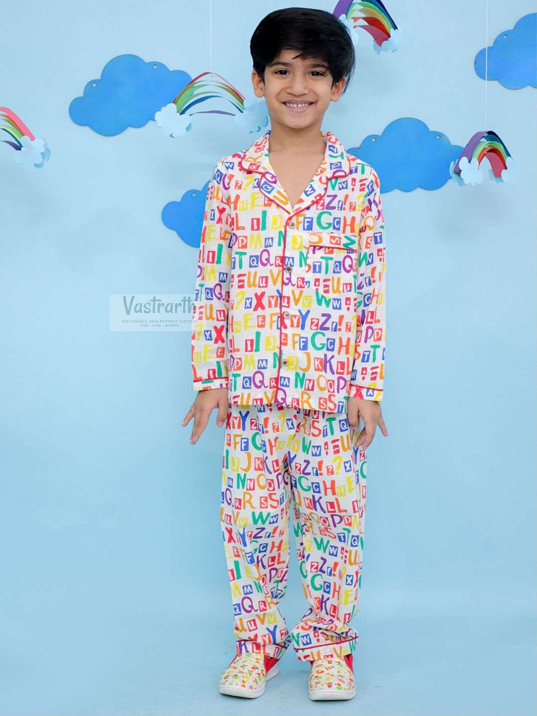 Multicolour Premium Quality Night Wear Night Suit For Boys - Image 4