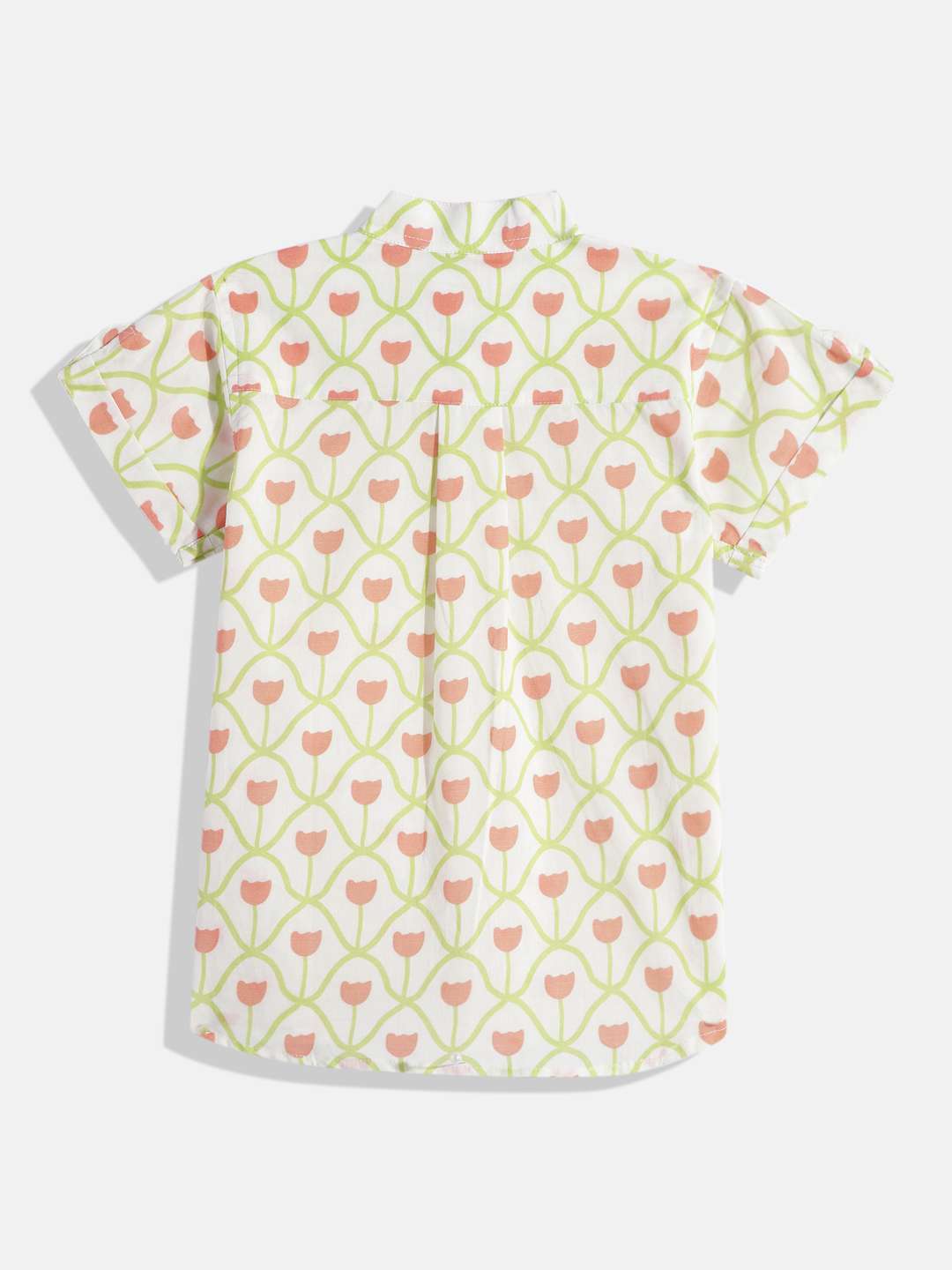 White- Orange Premium Quality Casual Wear Shirt For Boys - Image 2