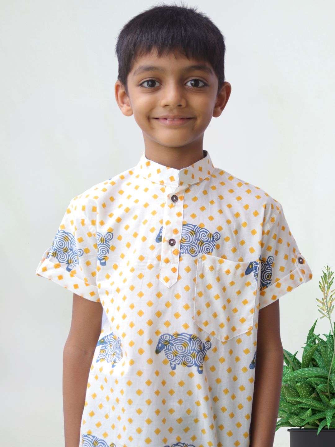 Off White Premium Quality Casual Wear Shirt For Boys